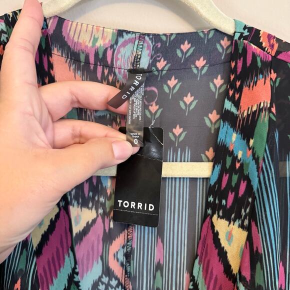 Torrid Maxi Kimono Black Large NWT - Picture 3 of 7